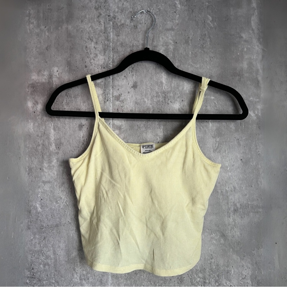 Victoria’s Secret PINK Butter Yellow Bra Camo Top Size Medium